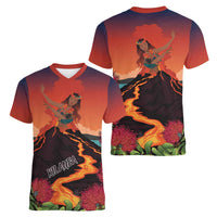 Hawaii Kilauea Volcano Women V-Neck T-Shirt Pele Goddess