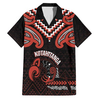 Maori Waitangi Family Matching Mermaid Dress and Hawaiian Shirt Kotahitanga Poutama Mix Whakairo LT7 Dad's Shirt - Short Sleeve Black - Polynesian Pride