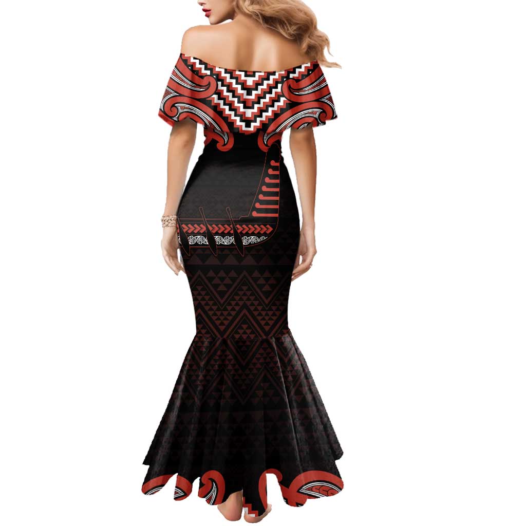Maori Waitangi Family Matching Mermaid Dress and Hawaiian Shirt Kotahitanga Poutama Mix Whakairo LT7 - Polynesian Pride