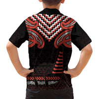 Maori Waitangi Family Matching Off Shoulder Short Dress and Hawaiian Shirt Kotahitanga Poutama Mix Whakairo LT7 - Polynesian Pride