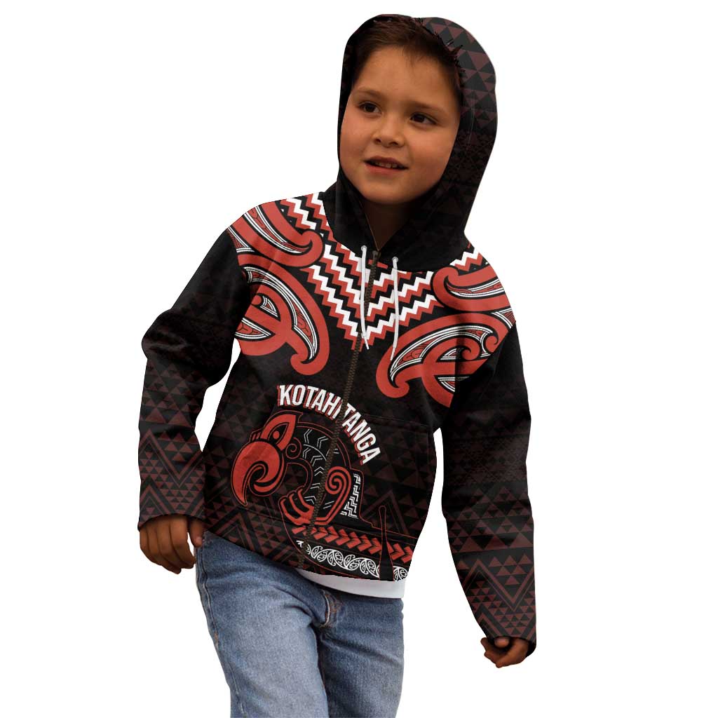 Maori Waitangi Kid Hoodie Kotahitanga Poutama Mix Whakairo - Polynesian Pride