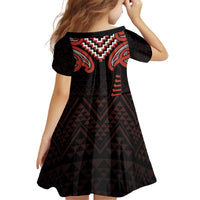 Maori Waitangi Kid Short Sleeve Dress Kotahitanga Poutama Mix Whakairo - Polynesian Pride
