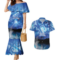 NZ Maori Matariki Scenery Couples Matching Mermaid Dress and Hawaiian Shirt Galaxy Sky