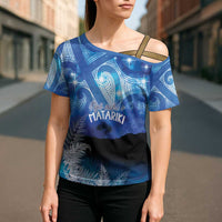 NZ Maori Matariki Scenery Cross Shoulder Shirt Galaxy Sky
