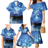 NZ Maori Matariki Scenery Family Matching Mermaid Dress and Hawaiian Shirt Galaxy Sky
