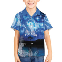 NZ Maori Matariki Scenery Family Matching Mermaid Dress and Hawaiian Shirt Galaxy Sky