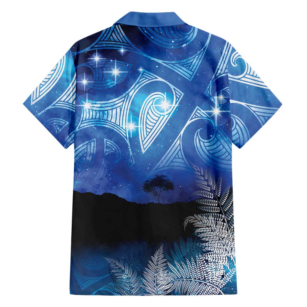 NZ Maori Matariki Scenery Family Matching Off Shoulder Short Dress and Hawaiian Shirt Galaxy Sky