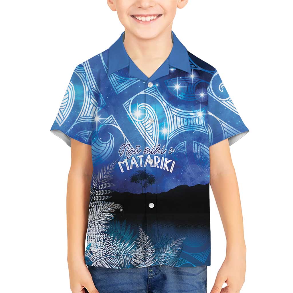 NZ Maori Matariki Scenery Family Matching Summer Maxi Dress and Hawaiian Shirt Galaxy Sky