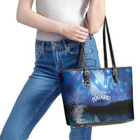 NZ Maori Matariki Scenery Leather Tote Bag Galaxy Sky