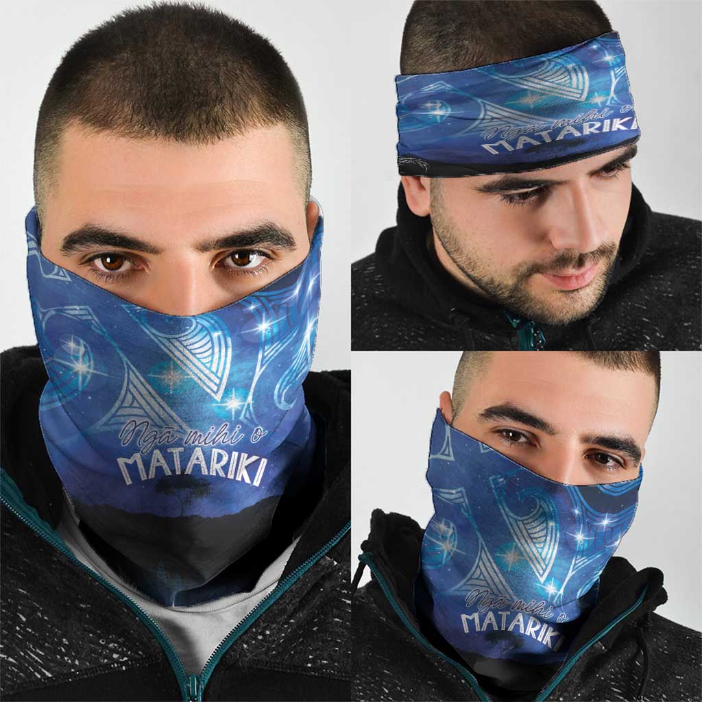 NZ Maori Matariki Scenery Neck Gaiter Galaxy Sky