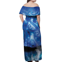 NZ Maori Matariki Scenery Off Shoulder Maxi Dress Galaxy Sky