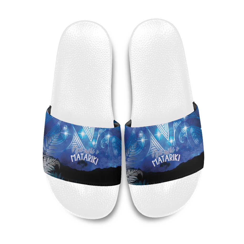 NZ Maori Matariki Scenery Slide Sandals Galaxy Sky