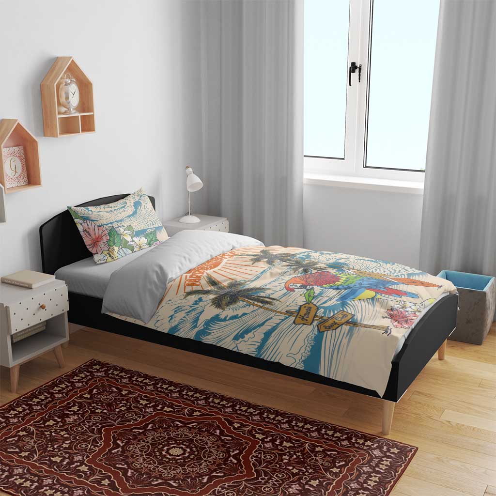 Christmas In July - Hawaii Retro Bedding Set Lost In Parrot-dise