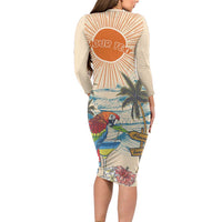 Personalized Christmas In July - Hawaii Retro Family Matching Long Sleeve Bodycon Dress and Hawaiian Shirt Lost In Parrot-dise LT7 - Polynesian Pride