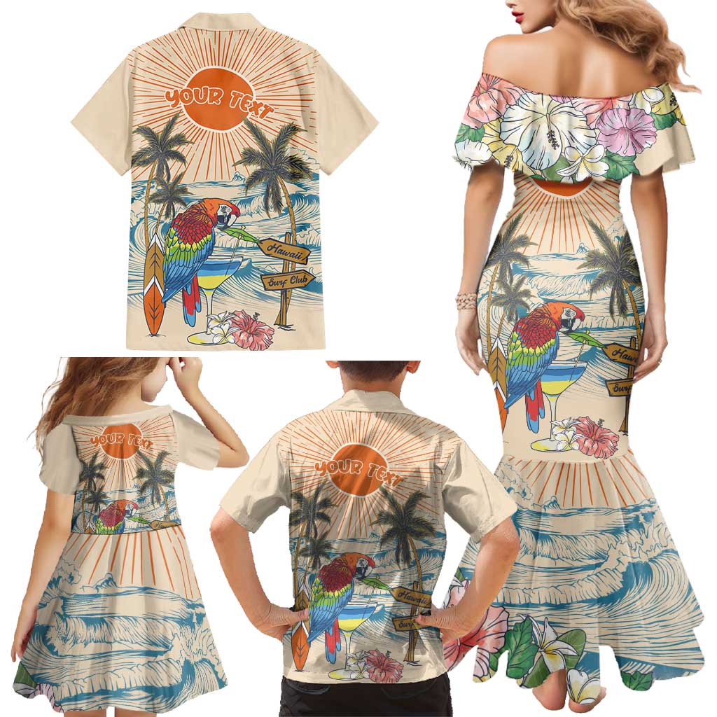 Personalized Christmas In July - Hawaii Retro Family Matching Mermaid Dress and Hawaiian Shirt Lost In Parrot-dise LT7 - Polynesian Pride