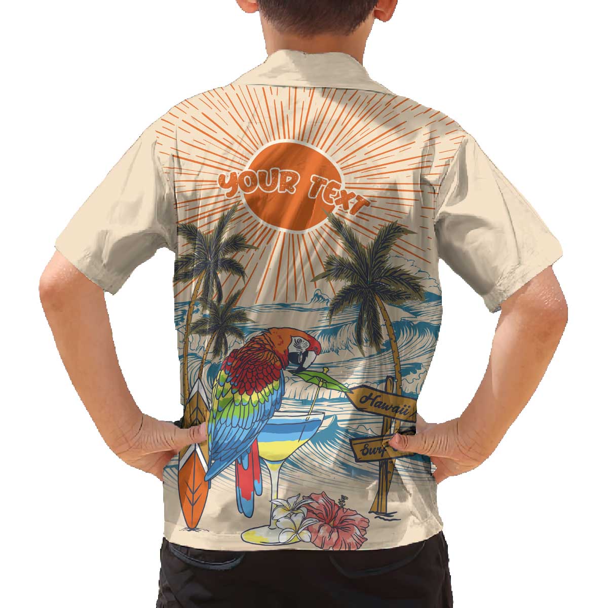 Personalized Christmas In July - Hawaii Retro Family Matching Off The Shoulder Long Sleeve Dress and Hawaiian Shirt Lost In Parrot-dise LT7 - Polynesian Pride