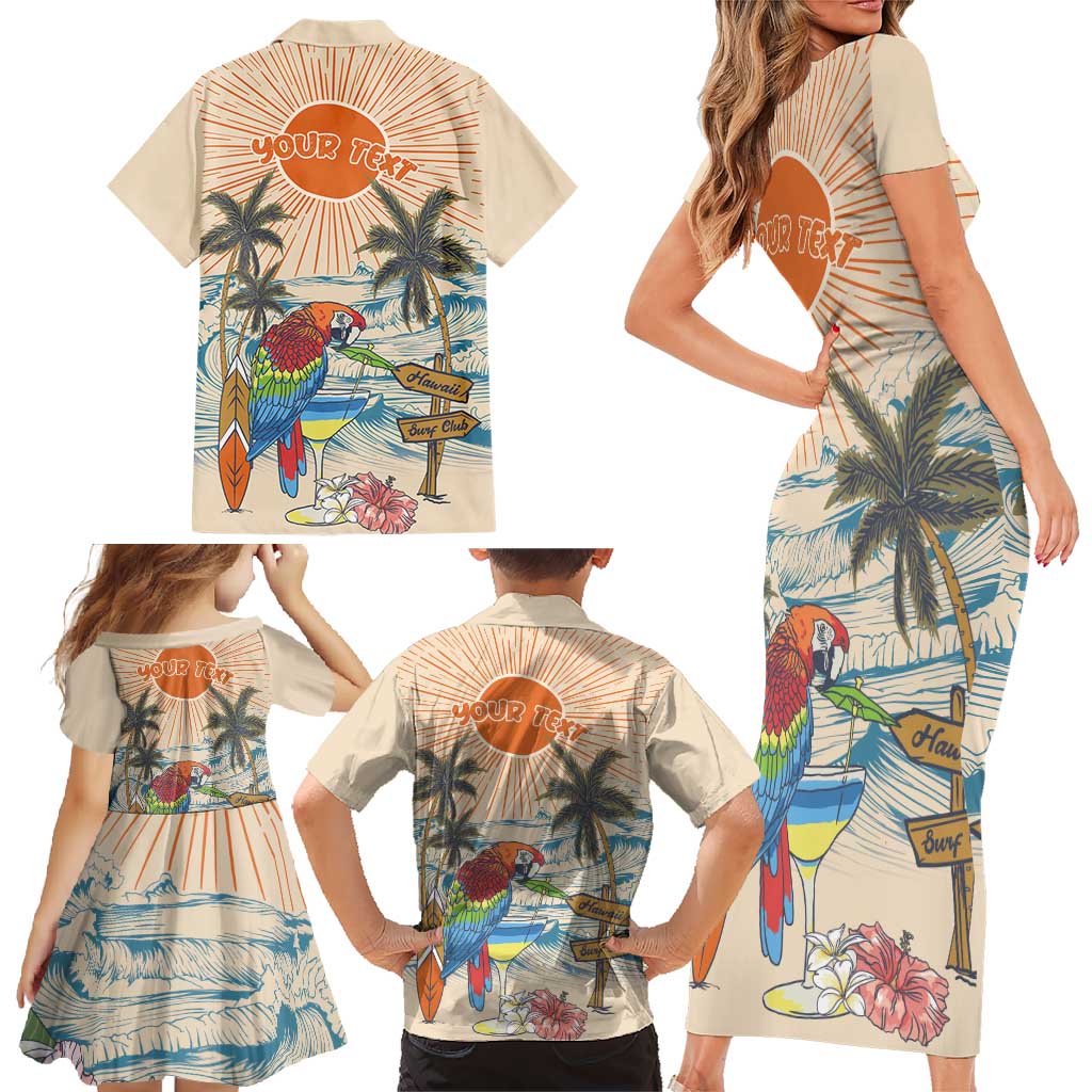Personalized Christmas In July - Hawaii Retro Family Matching Short Sleeve Bodycon Dress and Hawaiian Shirt Lost In Parrot-dise LT7 - Polynesian Pride