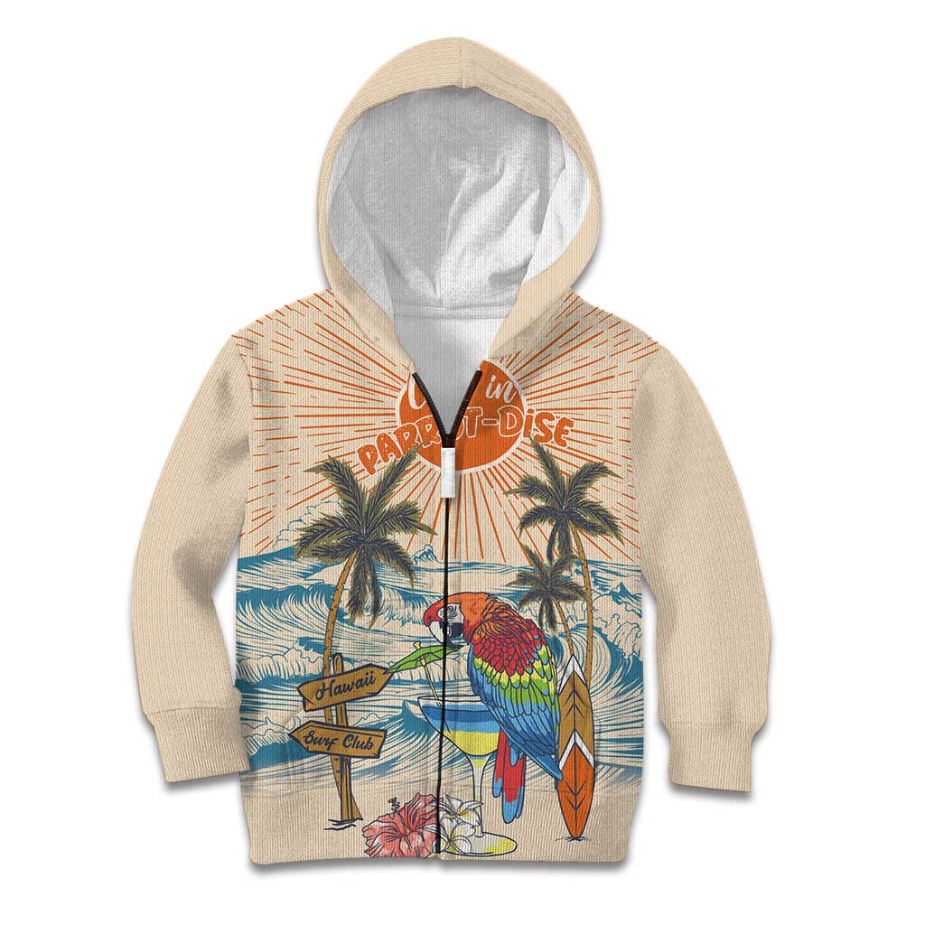 Personalized Christmas In July - Hawaii Retro Kid Hoodie Lost In Parrot-dise