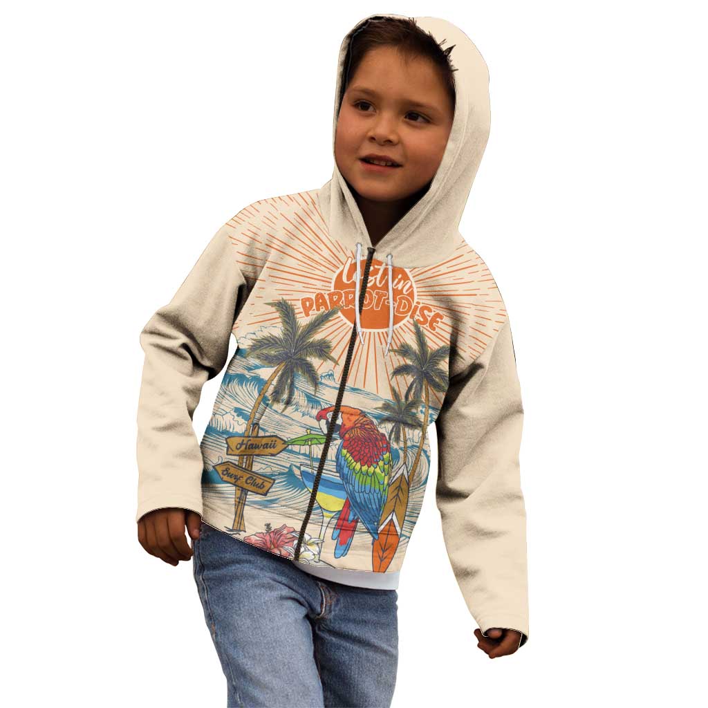 Personalized Christmas In July - Hawaii Retro Kid Hoodie Lost In Parrot-dise