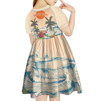 Personalized Christmas In July - Hawaii Retro Kid Short Sleeve Dress Lost In Parrot-dise