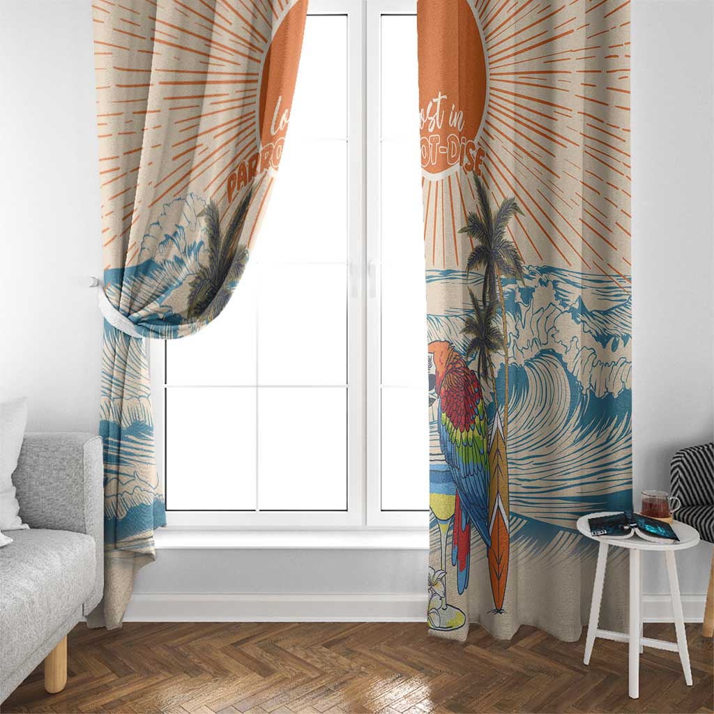 Christmas In July - Hawaii Retro Window Curtain Lost In Parrot-dise LT7 - Polynesian Pride