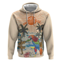 Personalized Christmas In July - Hawaii Retro Zip Hoodie Lost In Parrot-dise LT7 Pullover Hoodie Beige - Polynesian Pride