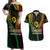 Personalised Vanuatu Couples Matching Off Shoulder Maxi Dress and Hawaiian Shirt 43rd Hapi Indipendens Long LT7 Black - Polynesian Pride