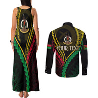 Personalised Vanuatu Couples Matching Tank Maxi Dress and Long Sleeve Button Shirts 43rd Hapi Indipendens Long LT7 - Polynesian Pride