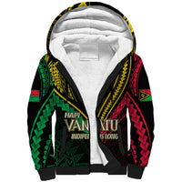 Personalised Vanuatu Sherpa Hoodie 43rd Hapi Indipendens Long LT7 Unisex Black - Polynesian Pride