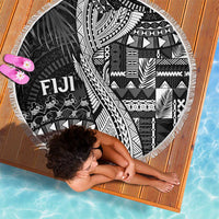 Fiji Rugby Bula Masi Beach Blanket Fish Tail Kaivity Cibi - Black