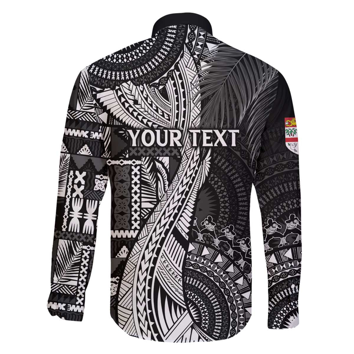 Fiji Rugby Personalised Bula Masi Family Matching Puletasi and Hawaiian Shirt Fish Tail Kaivity Cibi - Black LT7 - Polynesian Pride