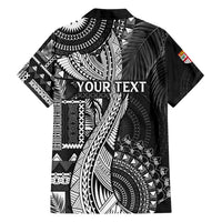 Fiji Rugby Personalised Bula Masi Family Matching Tank Maxi Dress and Hawaiian Shirt Fish Tail Kaivity Cibi - Black