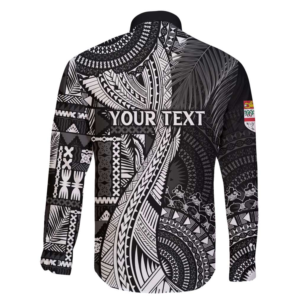 Fiji Rugby Personalised Bula Masi Family Matching Tank Maxi Dress and Hawaiian Shirt Fish Tail Kaivity Cibi - Black