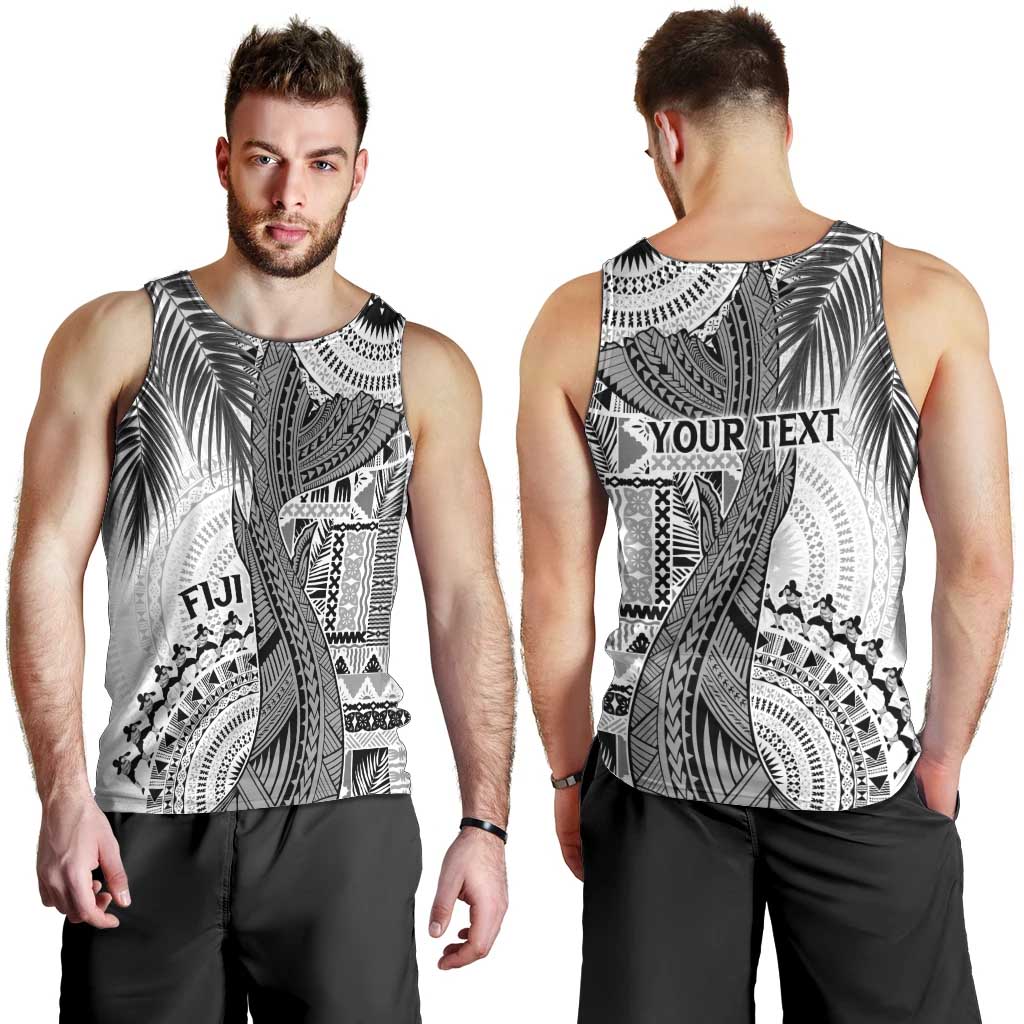 Fiji Rugby Personalised Bula Masi Men Tank Top Fish Tail Kaivity Cibi - White