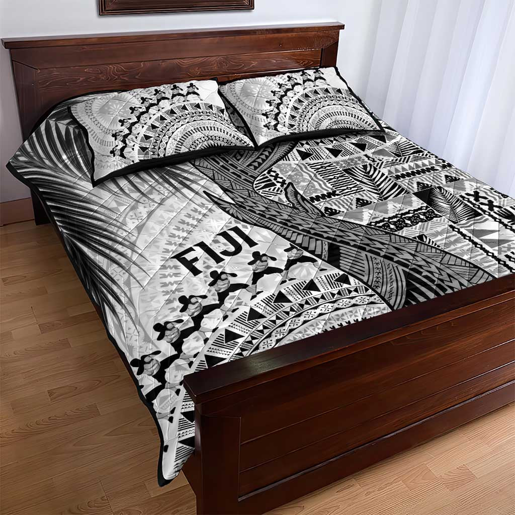 Fiji Rugby Bula Masi Quilt Bed Set Fish Tail Kaivity Cibi - White