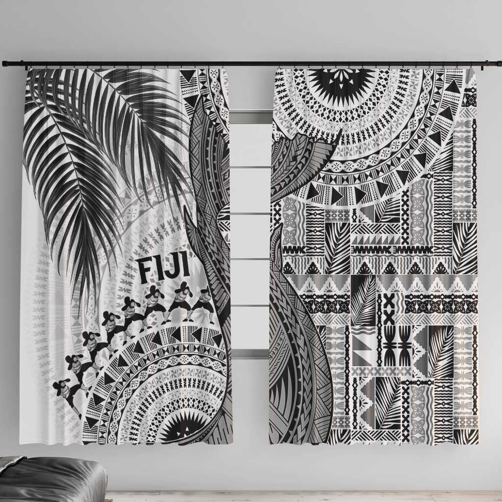 Fiji Rugby Bula Masi Window Curtain Fish Tail Kaivity Cibi - White