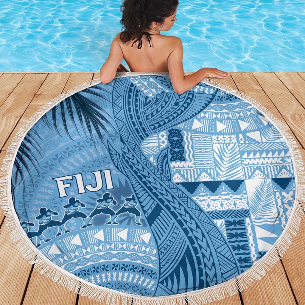 Fiji Rugby Bula Masi Beach Blanket Fish Tail Kaivity Cibi - Turquoise