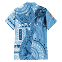 Fiji Rugby Personalised Bula Masi Family Matching Off The Shoulder Long Sleeve Dress and Hawaiian Shirt Fish Tail Kaivity Cibi - Turquoise LT7 - Polynesian Pride