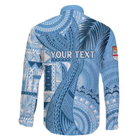 Fiji Rugby Personalised Bula Masi Family Matching Off The Shoulder Long Sleeve Dress and Hawaiian Shirt Fish Tail Kaivity Cibi - Turquoise LT7 - Polynesian Pride