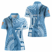 Fiji Rugby Personalised Bula Masi Women Polo Shirt Fish Tail Kaivity Cibi - Turquoise LT7 - Polynesian Pride