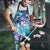 Aloha Hawaii Turtle Apron Teal Purple Ribbon - Polynesian Pride