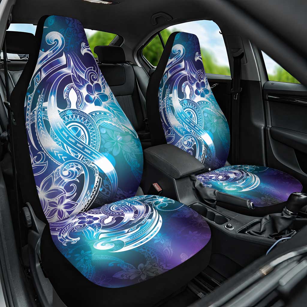 Aloha Hawaii Turtle Car Seat Cover Teal Purple Ribbon - Polynesian Pride
