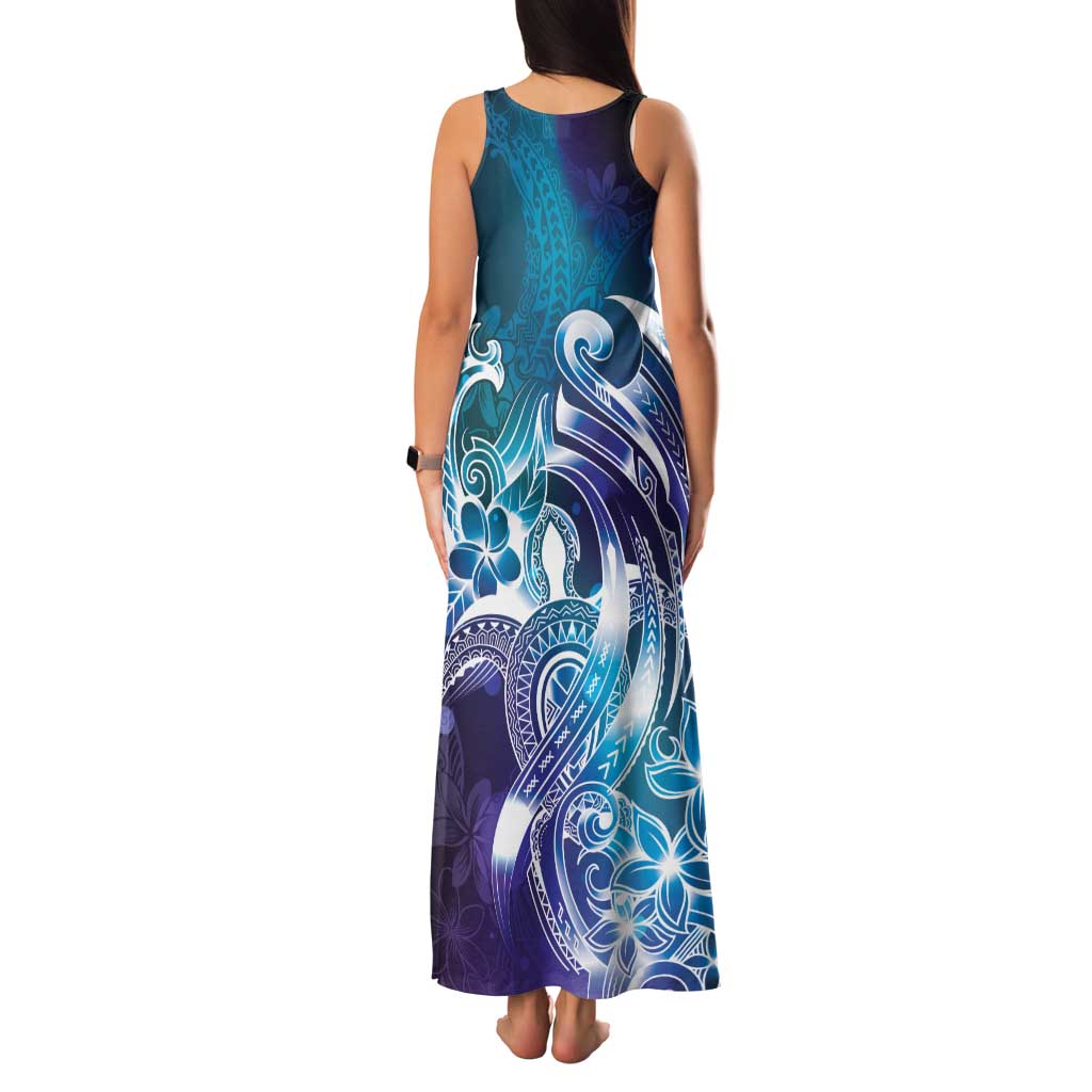 Aloha Hawaii Turtle Family Matching Tank Maxi Dress and Hawaiian Shirt Teal Purple Ribbon LT7 - Polynesian Pride