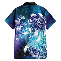 Aloha Hawaii Turtle Hawaiian Shirt Teal Purple Ribbon - Polynesian Pride