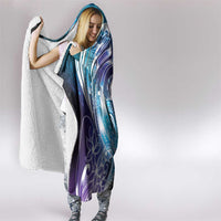 Aloha Hawaii Turtle Hooded Blanket Teal Purple Ribbon - Polynesian Pride