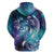 Aloha Hawaii Turtle Hoodie Teal Purple Ribbon - Polynesian Pride