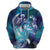 Aloha Hawaii Turtle Hoodie Teal Purple Ribbon - Polynesian Pride
