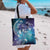 Aloha Hawaii Turtle Tote Bag Teal Purple Ribbon - Polynesian Pride