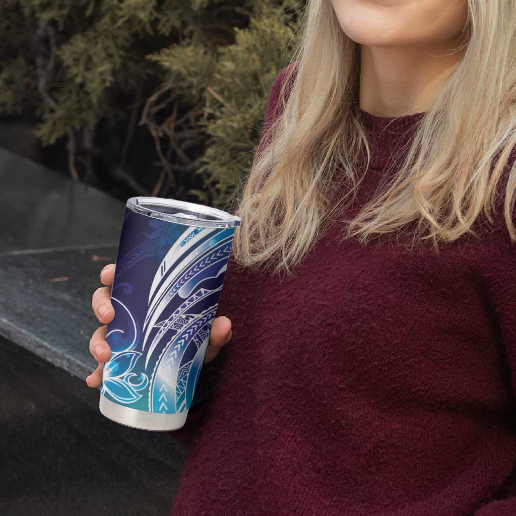 Aloha Hawaii Turtle Tumbler Cup Teal Purple Ribbon - Polynesian Pride