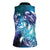 Aloha Hawaii Turtle Women Sleeveless Polo Shirt Teal Purple Ribbon - Polynesian Pride